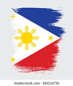 Flag of Philippines, brush stroke background