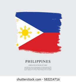 Flag of Philippines, brush stroke background
