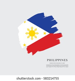 Flag of Philippines, brush stroke background
