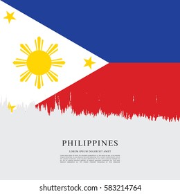 Flag of Philippines, brush stroke background