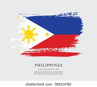 Flag of Philippines, brush stroke background