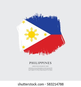 Flag of Philippines, brush stroke background