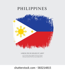 Flag of Philippines, brush stroke background