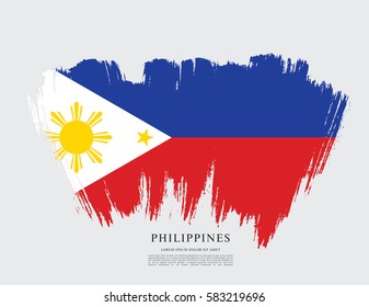Flag of Philippines, brush stroke background