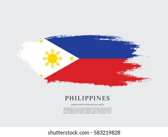 Flag of Philippines, brush stroke background