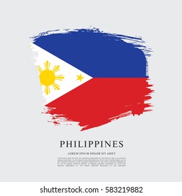 Flag of Philippines, brush stroke background