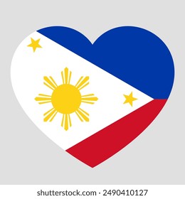Bandera de Filipinas en forma de corazón, símbolo de amor