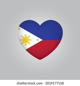 Flag of Philippines in heart. Philippines flag vector. Love Philippines symbol