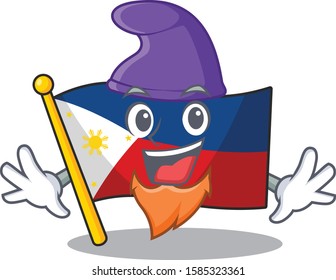 Flag philippines mascot cartoon style as an Elf