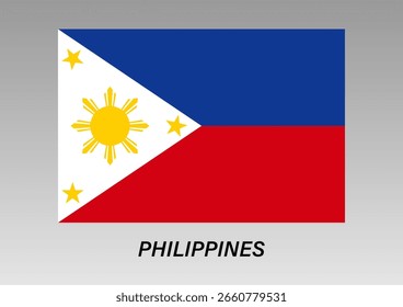 Bandeira das Filipinas. Bandeira Nacional das Filipinas. Ilustração de vetor.
