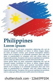 Flag of the Philippines, Republic of the Philippines. Template for award design, an official document with the flag of the Philippines. Bright, colorful vector illustration.