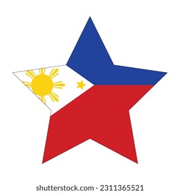 Flag of Philippines in shape. Pilipino flag in shape 