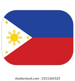 Flag of Philippines in shape. Pilipino flag in shape 