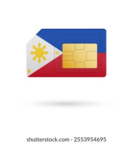 Flag of Philippines. Vector illustration of SIM Card with flag on white background