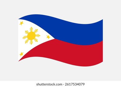 Flag of Philippines. Philippines wavy flag digital vector illustration. Fluttering flag.