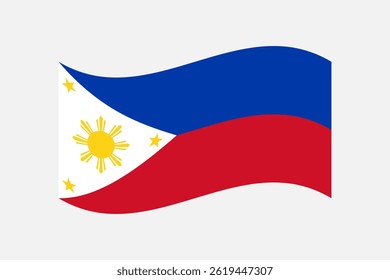 Flag of Philippines. Philippines wavy flag digital vector illustration. Fluttering flag.