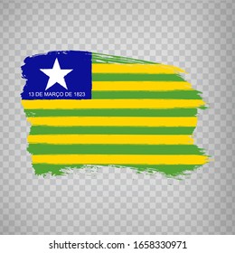 Bandera de Piaui de pinceladas. República Federal de Brasil. Marca Piaui de Brasil sobre fondo transparente para tu diseño de sitio web, aplicación, UI. Brasil. EPS10.