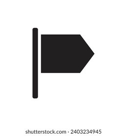 Flag pin icon, isolated on white background, vector illustration