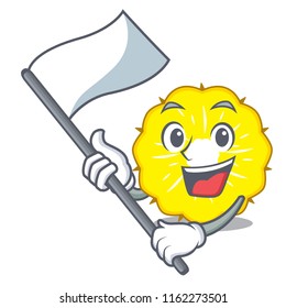 With flag pineapple slice isolated on mascot