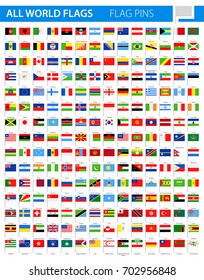 Flag Pins - All World Vector illustration