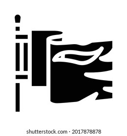 flag pirate glyph icon vector. flag pirate sign. isolated contour symbol black illustration