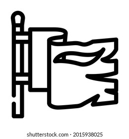 indicador de vector de icono de línea pirata. señal de pirata de bandera. símbolo de contorno aislado ilustración negra