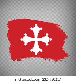 Flag of Pisa brush strokes. Flag Pisa city of  Tuscany region on transparent background for your web site design, app, UI. Italy. EPS10. 