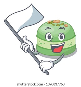 With flag pistachio cake in the mascot shape