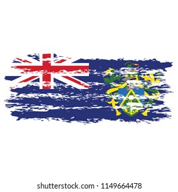 Flag of Pitcairn Islands the illustration vector on a white background, brush stroke Design Elements