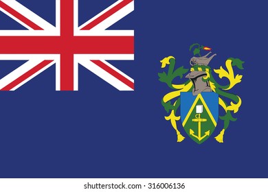 Flag of Pitcairn Islands. Vector illustration. 
