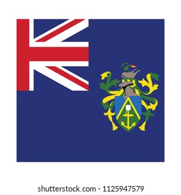 Flag of Pitcairn Islands,Pitcairn Islands flag Vector Square Icon - Illustration, Flag of Pitcairn Islands. Abstract concept, icon, square, button. Raster illustration on white background.