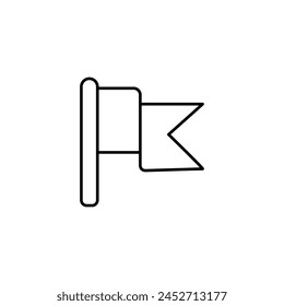  Flag pixel perfect  color icon. Goal achievement. Success and victory. Business performance. Isolated vector illustration. Simple filled line drawing. Editable stroke. Poppins font used