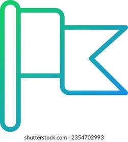 Flag pixel perfect gradient linear vector icon. Goal achievement. Success and victory. Business performance. Thin line color symbol. Modern style pictogram. Vector isolated outline drawing