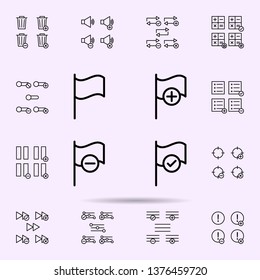 flag, plus, check, minus sign icon. web icons universal set for web and mobile