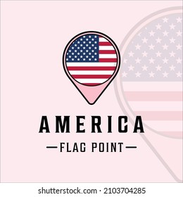 flag point america logo vector illustration template icon graphic design. maps location country sign or symbol