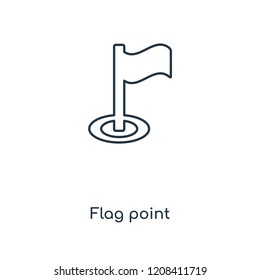 Flag point concept line icon. Linear Flag point concept outline symbol design. This simple element illustration can be used for web and mobile UI/UX.