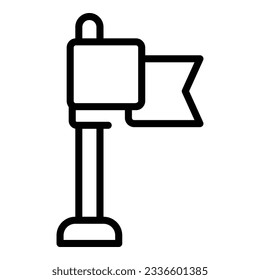 Flag point icon outline vector. Shop map. Gps mall