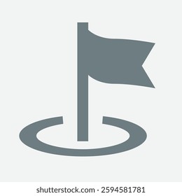 Flag point icon representing location, destination, marking, and geographical reference.