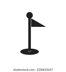 Flag point icon silhouette on white background