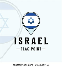 flag point israel logo vector illustration template icon graphic design. maps location country sign or symbol