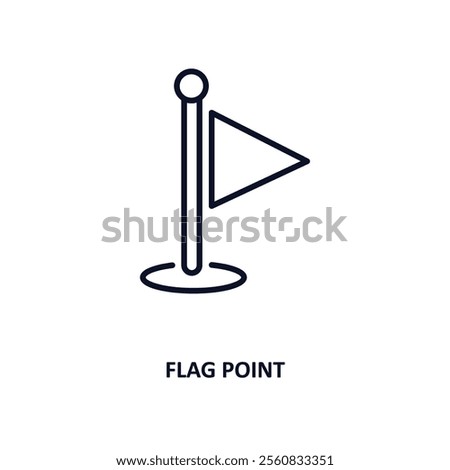 flag point outline icon.  Thin line icon from education collection. Editable vector isolated on white background