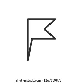 flag pointer. linear icon. Line with editable stroke