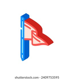 flag pointer map location isometric icon vector. flag pointer map location sign. isolated symbol illustration