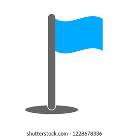 Flag pointer sign icon. Location marker button