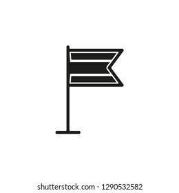 Flag pointer sign icon. Location marker symbol
