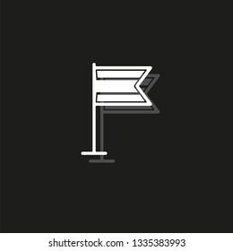 Flag pointer sign icon. Location marker symbol