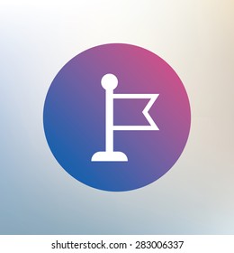 Flag pointer sign icon. Location marker symbol. Icon on blurred background. Vector