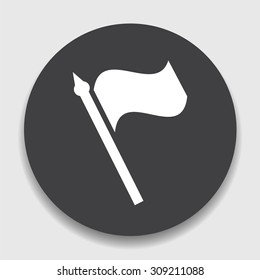 Flag pointer sign icon. Location marker symbol