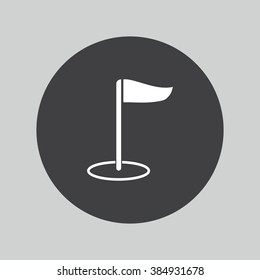 Flag pointer sign icon. Location marker symbol