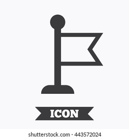 Flag pointer sign icon. Location marker symbol. Graphic design element. Flat flag symbol on white background. Vector